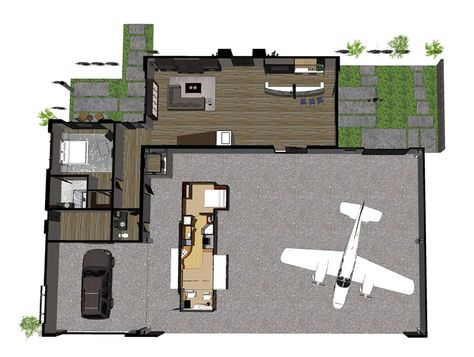 Hangar Home Ideas, Airplane Hanger House Plans, Hanger Homes Floor Plans, Aircraft Hanger House, Hangar Homes Floor Plans, Hangar House Plans, Plane Hanger, Aircraft Hangar Design, Airpark Homes