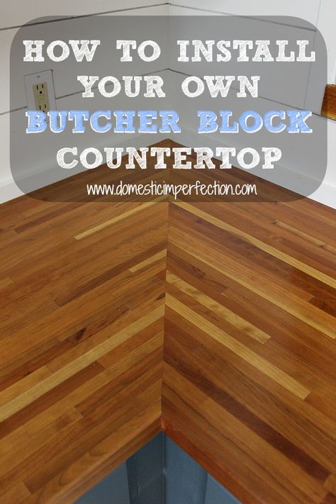 How to install butcher block countertops, including sealer information Diy Butcher Block Island, How To Install Butcher Block Countertops, Installing Butcher Block Countertops, Install Butcher Block Countertops, Butcher Block Countertops Island, Redo Kitchen, Burger Shack, Diy Butcher Block, Block Countertops