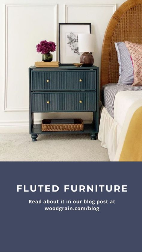 Fluted furniture is popping up everywhere, but what exactly is it? First let’s talk about what “fluted” is. Fluted is in the same realm as paneling, moulding, and trim. It can also be referred to as reeded, ribbed, and grooved. Fluted Furniture, Let's Talk About, Let's Talk, Interior Design Trends, Bathroom Interior Design, Bathroom Interior, Wood Grain, Talk About, Storage Chest