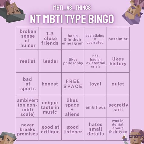 The complete bingos. :) Astrology Meaning, Intp Personality, Myers Briggs Personality Types, Myers Briggs Type, Enneagram Types, Life Is Tough, Mbti Personality, My Posts, Intj