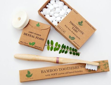 Eco Packaging Ideas, Environmentally Friendly Living, Eco Friendly Cleaning Products, Eco Packaging, Bamboo Toothbrush, Soap Packaging, Dental Floss, Packaging Ideas, Sustainable Packaging