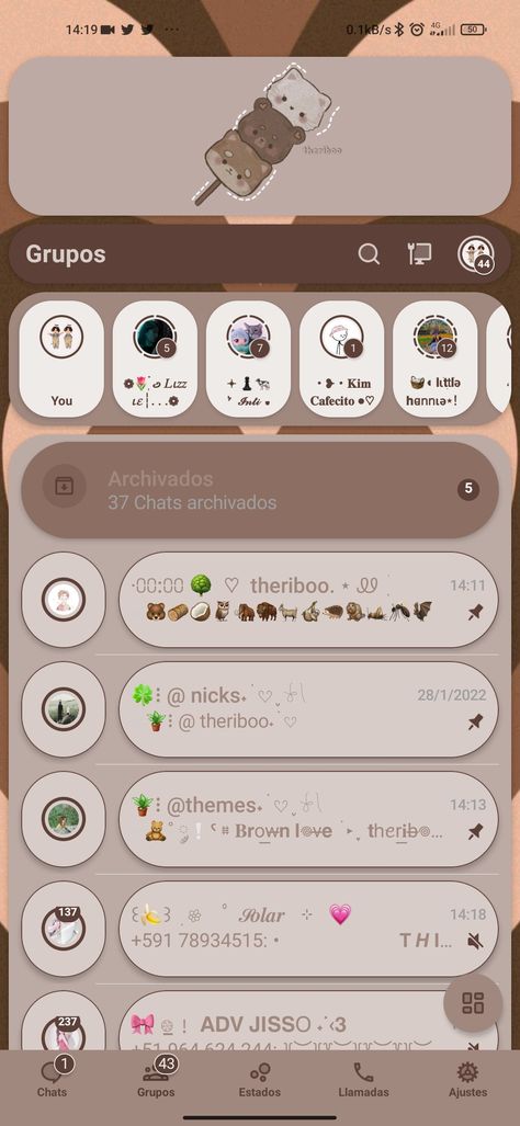 WhatsApp Delta tema marrón brown theme by theriboo Whatsapp Delta Themes, Aesthetic Brown Wallpaper, Header Wallpaper, Delta Themes, Whatsapp Theme, Brown Theme, Cristiano Jr, Whatsapp Plus, 90s Wallpaper