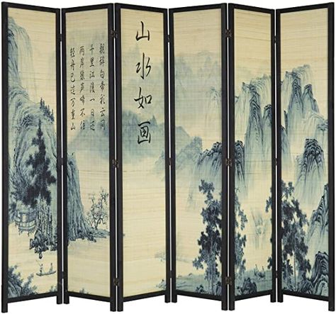 Chinoiserie Chic Bedroom, Japanese Room Divider, Bamboo Screen, Eclectic French Country, Freestanding Room Divider, Asian Calligraphy, Folding Room Divider, Japanese Paper Lanterns, Bamboo Room Divider