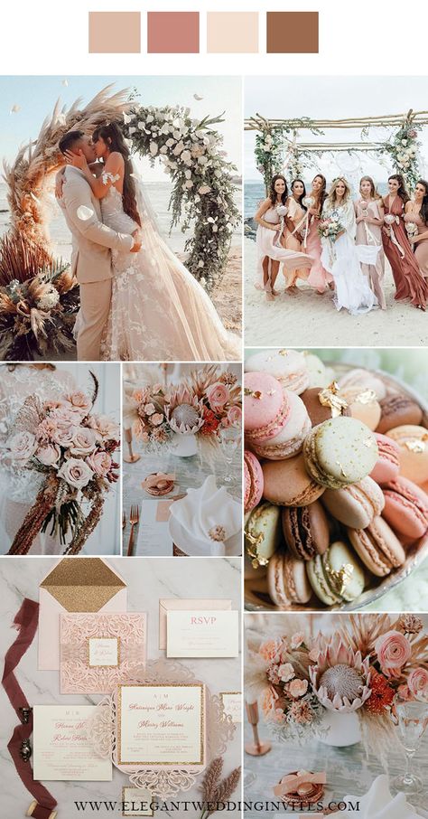 Wedding Themes Colors, Beach Wedding Color Palette, Beach Wedding Colors Schemes, Pink Wedding Colors, Wedding Color Pallet, Dream Beach Wedding, Beach Wedding Colors, Neutral Wedding Colors, Tan Wedding