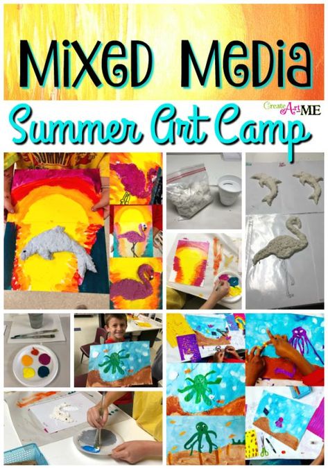 Summer Camp Art And Craft For Kids, School Age Summer Camp Ideas Art Projects, Middle School Summer Art Projects, Summer Camp Projects, Kids Art Camp Projects, Summer Art Lessons Elementary, Kids Art Camp Ideas, Summer Camp Art And Craft Ideas, Summer Art Projects For Preschoolers