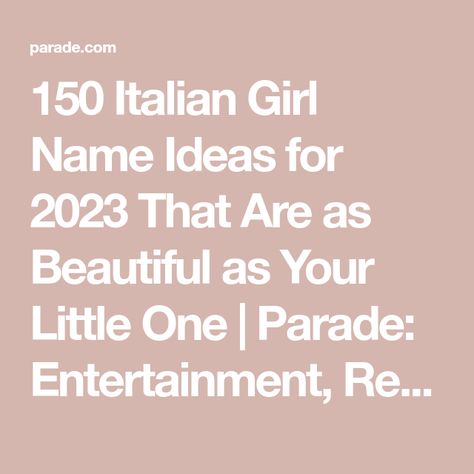 Italian Baby Girl Names, Italian Girl Names, Girl Name Ideas, Baby Nicknames, Nicknames For Girls, Italian Baby Names, Unisex Baby Names, Italian Girl, Italian Heritage