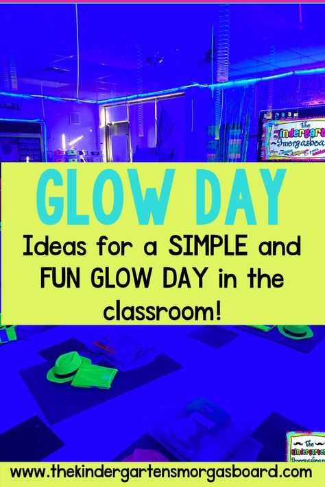 Reading Glow Party, Blacklight Classroom Activities, Prek Glow Party, Glow Party Ideas For Classroom, Glow In The Dark Learning Activities, 100 Day Glow Party, Glow In The Dark School Activities, Glow Day Snack Ideas, Glow Day In The Classroom