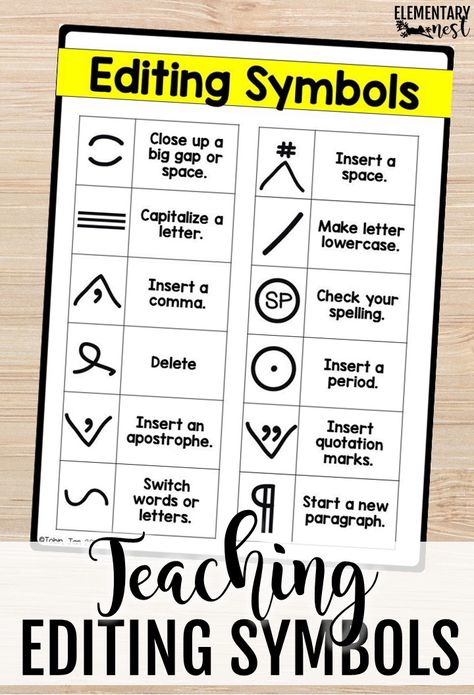 Teaching Editing symbols anchor chart. #revising #editing #editingsymbols #revisingandediting #teachingrevisingandediting Peer Editing Anchor Chart, Editing And Revising Anchor Chart, Proofreading Marks Anchor Chart, Revising And Editing Anchor Chart, Editing Symbols For Writing, Editing Marks Anchor Chart, Editing Symbols Anchor Chart, Editing Anchor Chart, Retelling Anchor Chart