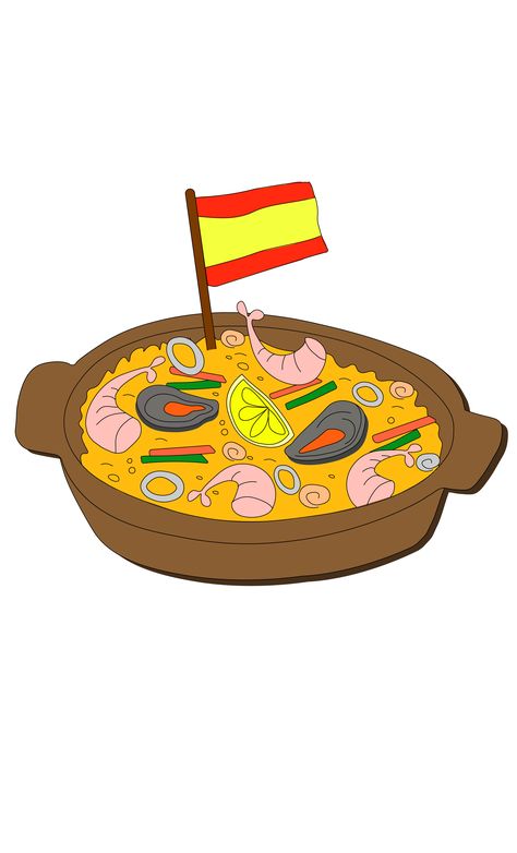 Espanol Aesthetic, Spain Stickers, Spanish Stickers, Spanish Paella, Paella Valenciana, Seafood Paella, Spanish Wine, Teacher Stickers, Food Stickers