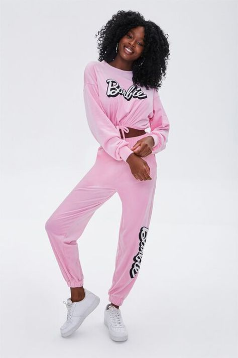 Velour Barbie™ Joggers Barbie Tracksuit, Ladies Design, J Fashion, Shirt And Pants, Bottom Clothes, Barbie Clothes, Bottoms Pants, Fall Fashion, Athleisure