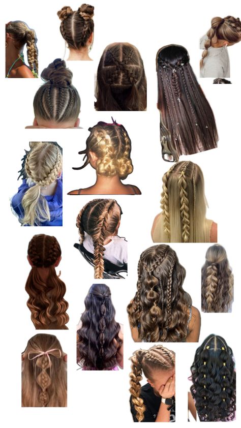 Cute Hairstyles For Color Guard, X Braids Hairstyles, County Hair Styles, Winterguard Hairstyles, Cute Country Hairstyles Cowgirls Hair, Colorguard Hair Styles, Hairstyles For A Dance, Hairstyles For Dance Practice, Marching Band Hairstyles