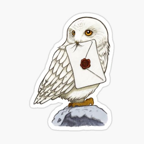 Pegatinas: Harrypotter | Redbubble Stickers Harry Potter, Hedwig Owl, Imprimibles Harry Potter, Art Harry Potter, Harry Potter Stickers, طابع بريدي, Owl Stickers, Anniversaire Harry Potter, Theme Harry Potter