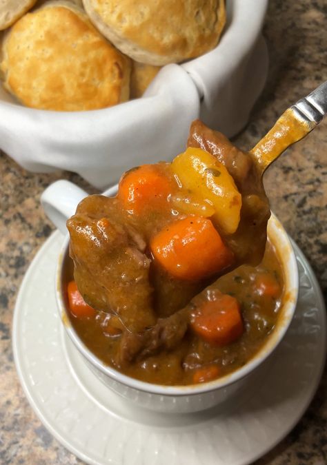 Hearty Beef Stew (Stove Top) - What's Mom Cookin' Thick And Hearty Beef Stew, Dinty Moore Beef Stew Recipe Copycat, Hearty Beef Stew Stove Top, Small Batch Beef Stew, Beef Stew Meat Recipes Stovetop Quick, Thick Hearty Beef Stew, Beef Stew Recipe Stove Top, Easy Beef Stew Stove Top, Stove Top Beef Stew