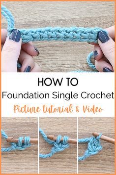 Foundation Crochet Chainless, Foundation Stitch For Crochet, Chainless Single Crochet Foundation, Center Single Crochet Tutorial, Single Foundation Crochet, Foundation Sc Crochet, Foundationless Single Crochet, How To Start Crochet Without Chain, Starting Crochet Without Chain