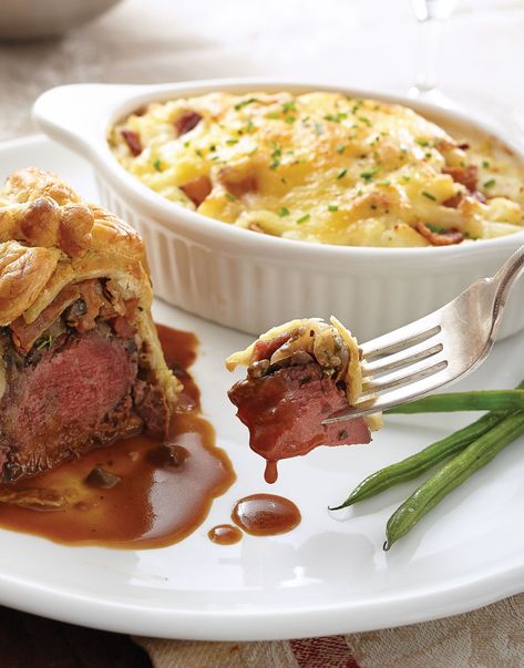 Port Wine Sauce | Complement the Beef Wellingtons with a rich sauce made with Port wine and truffle butter. It's elegance at its finest. #cuisineathome #food #recipe #sauce #saucerecipes #sauces Sauce For Beef Wellington, Sauce For Beef, At Home Recipes, Elegant Dinners, Wellington Recipe, Mignon Steak, Filet Mignon Steak, Beef Wellington Recipe, Beef Filet