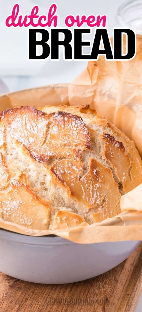 If you are a lover of homemade bread you are going to fall head over heels for this fluffy Dutch Oven Bread! It's great for sandwiches too! #RealHousemoms #dutchoven #homemadebread #breadrecipe #sidedish #easyrecipe Stove Top Bread Recipe, Low Sodium Bread, Homemade Bread Loaf, Dutch Oven Uses, Ceramic Dutch Oven, Yeast Dough Recipe, Fast Bread, Peasant Bread, Best Dutch Oven