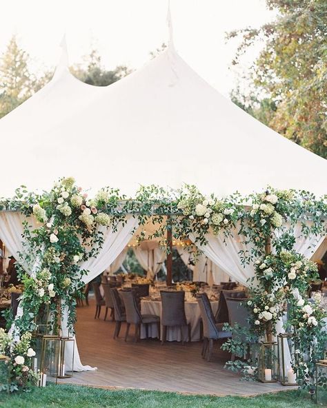 Marquee Wedding Decoration, Marquee Decoration, Wedding Reception Entrance, Outdoor Tent Wedding, Tent Wedding Reception, Reception Entrance, Field Wedding, Flowers And Greenery, Tent Decorations