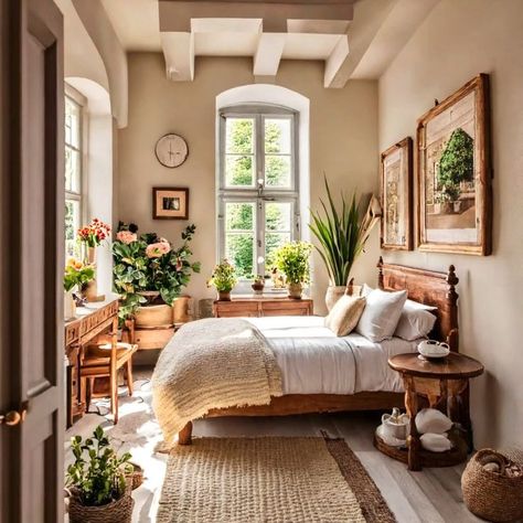 Small Italian Cottage, Italian Country Bedroom, Cottage Coastal Bedroom, Small European Bedroom, Cozy Cottage Bedding, Italian Inspired Bedroom Decor, Bedroom Italian Style, Italian Interior Design Bedroom, Small Bedroom Cottagecore