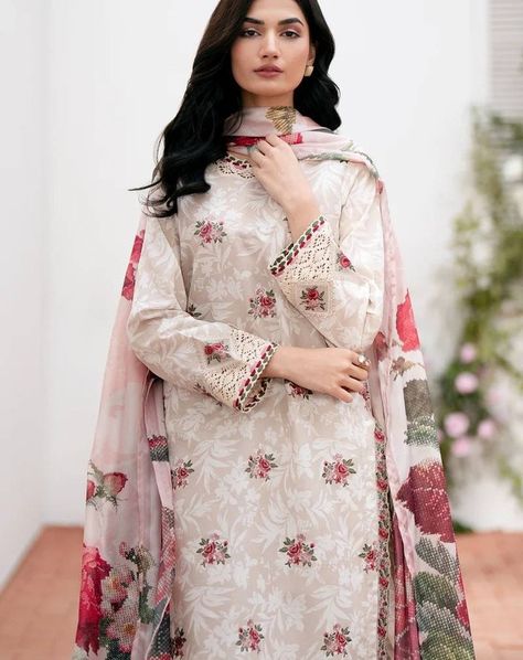 BAROQUE EMBROIDERED LAWN UF-535 RESTOCK ✔ Price: 5990 ✔ Fabric: LAWN ✔ Design: Articles ✔ Unstitched Collection Embroidered digital printed lawn front ( 1 yard) Digital printed lawn sleeves , back & trouser (3.40 yard) Embroidered organza neckline patch (1 pc) Embroidered organza sleeves border (2 pc) Embroidered organza neckline & sleeves and side border (5 yard) Digital printed zarri dupatta (2.70 yard) ✅ Book Your Oder Now. ✅ Delivery Worldwide Available. ✅ Courier Service Is Also Availab... Phulkari Pants, Lucknowi Kurta, Gharara Suits, Patiala Salwar Suits, Side Border, Bridal Dupatta, Lawn Design, Phulkari Dupatta, Chikankari Suits