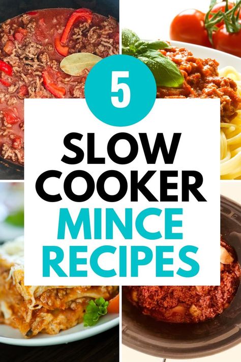 5 slow cooker mince recipes over 4 pictures of mince recipes Slow Cooker Minced Beef, Lamb Mince Recipes, Pork Mince Recipes, Slow Cooker Beef Curry, Mince Dishes, Ground Lamb Recipes, Minced Beef Recipes, Slow Cooker Recipes Pork, Slow Cooker Lamb