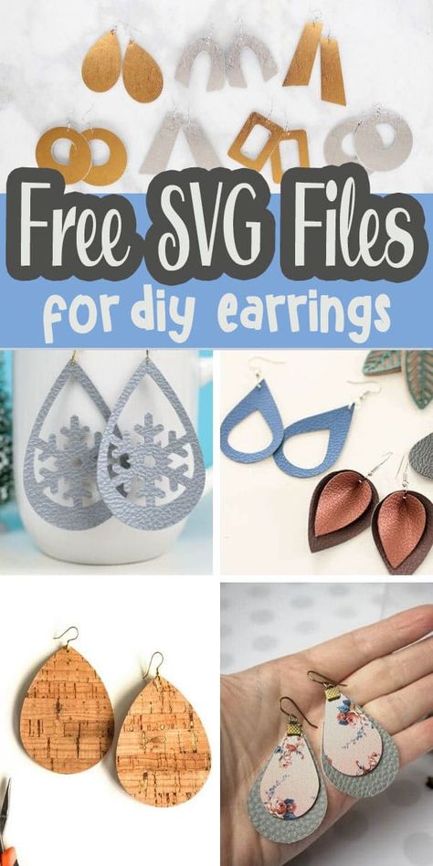 Silhouette Jewelry, Christmas Jewelry Diy, How To Make Leather, Diy Leather Earrings, Idee Cricut, Earring Svg, Cricut Explore Projects, Leather Jewelry Diy, Projets Cricut