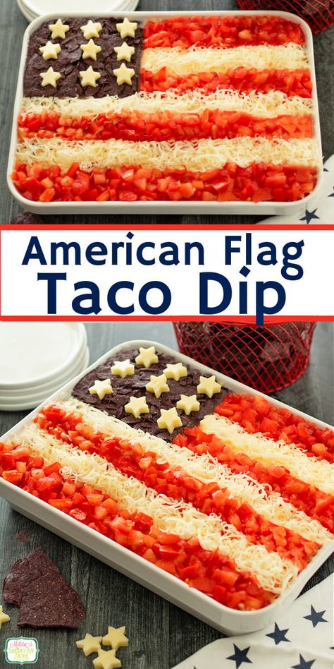 Seven Layer Taco Dip, Homemade French Onion Dip, Mexican Dip, Memorial Day Foods, Taco Dip Recipe, Layered Taco Dip, Seven Layer Dip, Patriotic Desserts, July Recipes