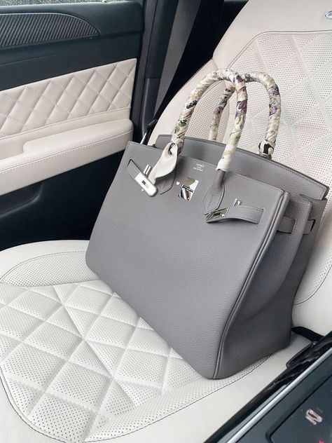 Birken Bag, Luxury Bags Collection, Gray Handbags, Grey Bag, Girly Bags, Kelly Bag, Luxury Purses, Fancy Bags, Grey Skies