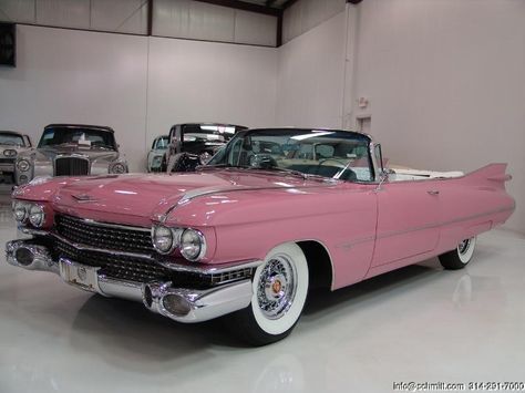 1959 Pink Cadillac Convertible...classic!--Just need some "crushed velvet… 1959 Pink Cadillac, Cadillac Records, Mustang Vintage, Cadillac Cts Coupe, Cadillac Convertible, Cars Mustang, Black Cadillac, Cadillac Ranch, Cadillac Series 62