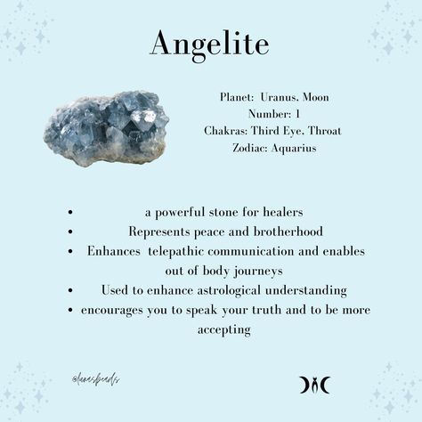 Angel Stone Crystal, Angelite Crystal Aesthetic, Angelite Benefits, Angelite Crystal Meaning, Aegerine Crystal, Angelite Properties, Crystal Angelite, Angelite Meaning, Witch Stones