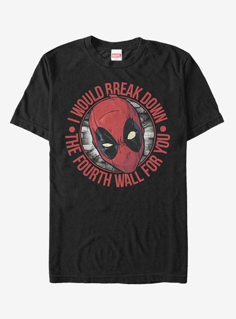 Marvel Deadpool Break The Fourth Wall For You T-Shirt Deadpool Shirt, Deadpool Logo, Breaking The Fourth Wall, Wade Wilson, Anti Hero, Marvel Deadpool, Fourth Wall, Man Thing Marvel, Slim Fit Shorts