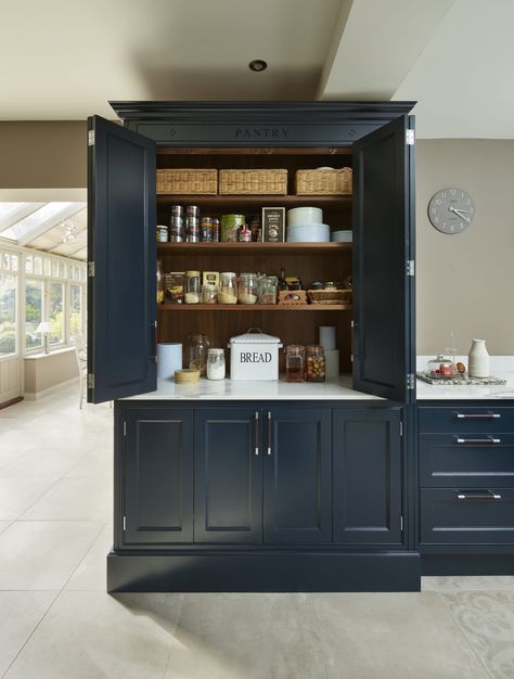 Everything in its place | Beautiful larder & pantry designs | Davonport Pantry Cupboard Designs, Larder Ideas, Kitchen Larder Units, Kitchen Larder Cupboard, Kitchen Icon, Kitchen Pantry Ideas, Kitchen Larder, Larder Unit, Larder Cupboard