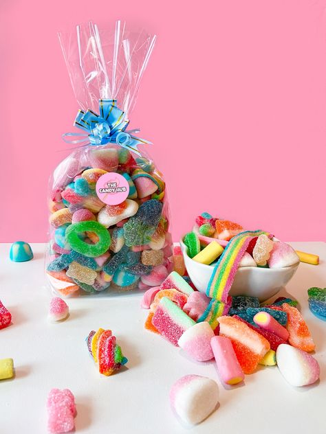 Candy In Package, Candy Buisness, Candy Basket Ideas Birthday, Cute Candy Gifts, Gummy Candies Packaging Ideas, Candy Packaging Ideas, Candy Business Ideas, Candy Fruit Business, Fruit Candy Packaging