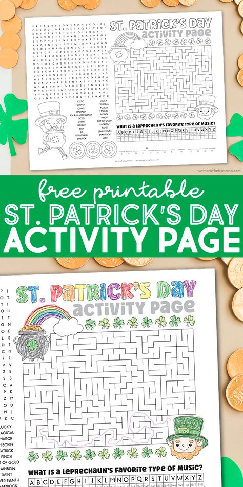 Free Printable St Patricks Day Activities, Free St Pattys Day Printables, St Patrick Day Printables Free, St Patrick’s Day Printables, Free St Patricks Day Printables For Kids, Free St Patrick's Day Printables, St Patricks Day Activities For Kids, St Patricks Activities, Paper Activities