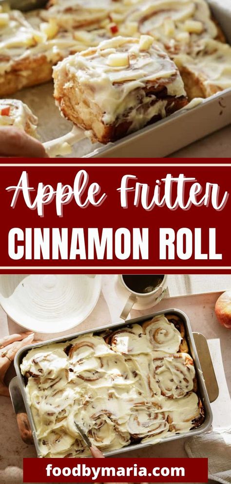 Apple Cobbler Cinnamon Roll, Apple Sweet Rolls, Easy Sunday Recipes, Cinnamon Rolls Filling Recipe, Carters Blonde Cinnamon Rolls, Apple Fritter Cinnamon Roll, Apple And Cinnamon Rolls, Savory Cinnamon Rolls, Cinnamon Rolls With Apples