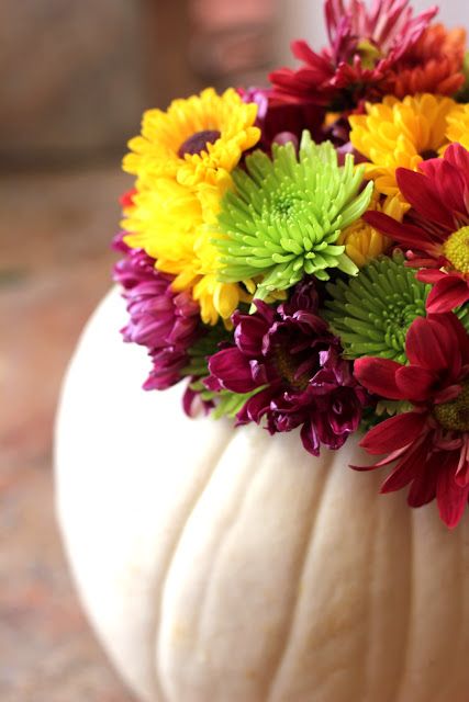 don’t throw away your pumpkins! | kojodesigns Unique Pumpkin Decorating, Pumpkin Decorating Diy, Pumpkin Decorating Ideas, Pumpkin Vase, Pumpkin Uses, Creative Pumpkins, Pumpkin Centerpieces, Thanksgiving Centerpieces, Fall Outdoor Decor