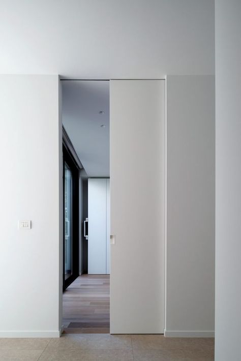 Pocket Door Ideas, French Pocket Doors, Interior Pocket Doors, Glass Pocket Doors, Sliding Pocket Doors, Doors Interior Modern, Bedroom Door Design, Modern Farmhouse Home, Wooden Door Design