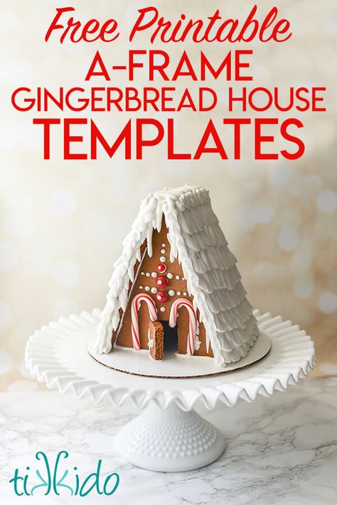 A Frame Gingerbread House Best Gingerbread House Recipe, Mini Gingerbread House Template, Royal Icing Gingerbread House, The Best Gingerbread House, Printable Gingerbread House, Gingerbread House Template Printable, Best Gingerbread House, Gingerbread House Icing, Easy Gingerbread House