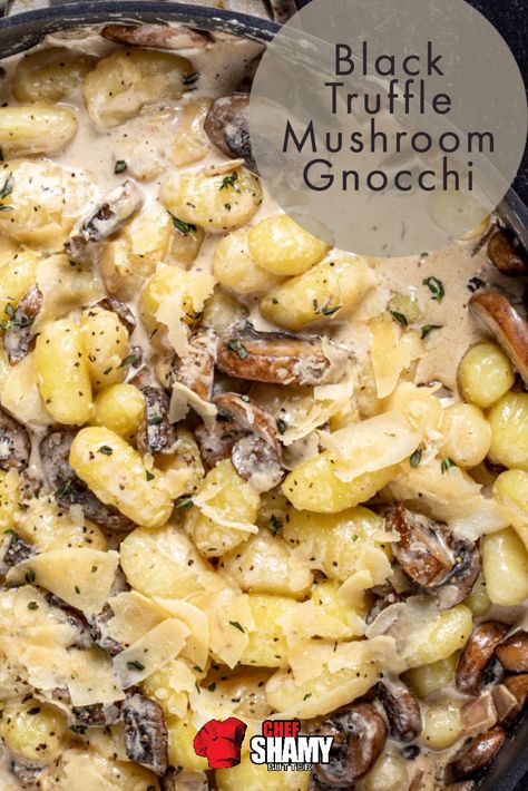 Black Truffle Gnocchi, Mushroom Truffle Gnocchi, Truffle Gnocchi Sauce, Black Truffle Recipe Dishes, Truffle Butter Uses, Truffle Parmesan Black Garlic Seasoning Recipes, Truffle Mushroom Recipe, Truffle Dinner Recipes, Black Truffle Pasta Recipe