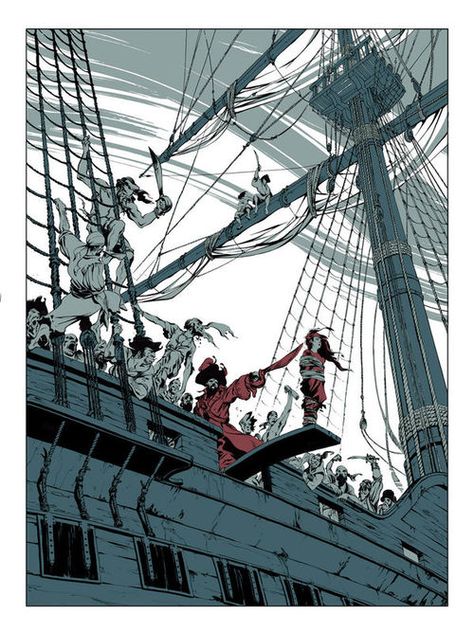 Pirate Ship Art, Pirate Books, Pirate Boats, Walking The Plank, Sea Of Thieves, Pirate Art, Comic Layout, Cathedral Architecture, Book Creator