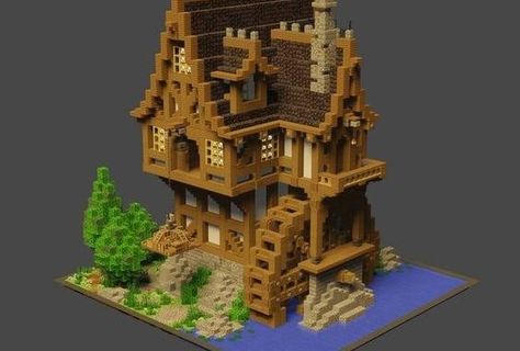 Minecraft Medieval House, Minecraft Kingdom, Minecraft Steampunk, Case Minecraft, Minecraft City Buildings, Rumah Minecraft Sederhana, Minecraft Structures, Medieval House, Minecraft House Plans