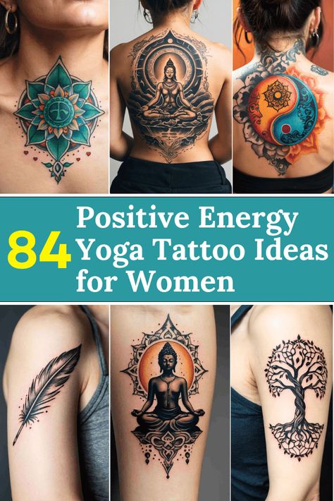 84 Positive Energy Yoga Tattoo Ideas For Women Karma Tattoo Ideas Women, Yoga Tattoos For Women, Energetic Tattoo, Yoga Tattoo Ideas, Kundalini Tattoo, Inner Peace Tattoo, Namaste Symbol, Namaste Tattoo, Om Symbol Tattoo