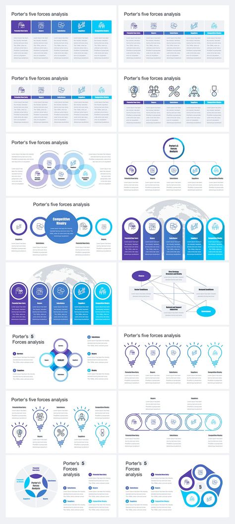 Learn how to use Porter's Five Forces Analysis to understand the competitive landscape of your industry and make strategic decisions. #powerpoint #business Competitive Analysis Infographic, Porters Five Forces, Strategic Plan Design, Healthcare Analytics, Presentation Diagram, Corporate Layout, Process Analysis, Business Model Template, Keynote Design