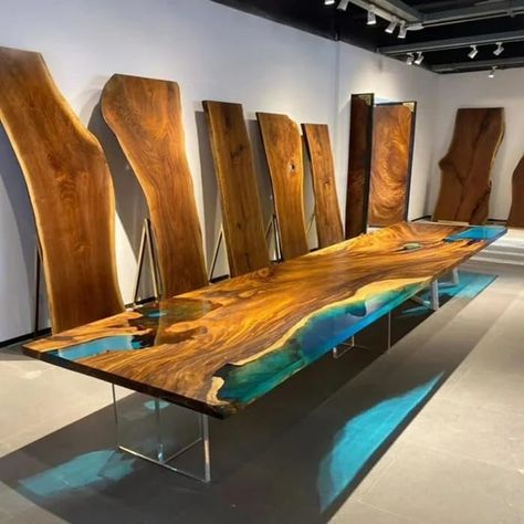 Amazon.com: Customized Large Epoxy Table, Blue Live Edge, Wooden Transparent Green Look, Resin Dining Table for 2, 4, 6, 8, Coffee Table, Living Room Table, Home Decor (28.5" Inches Tall, 60 x 30 Inches) : Home & Kitchen Dining Table For 2, River Dining Table, Resin Dining Table, Table For 2, Epoxy Coffee Table, Epoxy Tables, Table Resin, Unique Dining Tables, Epoxy Table Top