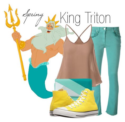 "King Triton~ DisneyBound" by basic-disney ❤ liked on Polyvore featuring Disney, Etro, Mundi and Converse Mermaid Disneybound, King Triton, Disney Bound Outfits, Fandom Fashion, The Little Mermaid, Converse, Mermaid, Bags For Women, Cute Outfits