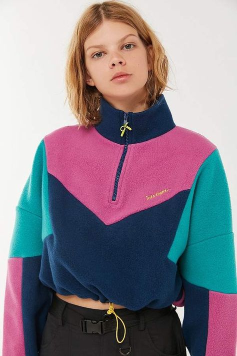 Burda Style, Cropped Sweatshirt, Crop Sweatshirt, Lany, Half Zip, Fashion Inspo Outfits, Color Blocking, Color Block, Urban Outfitters