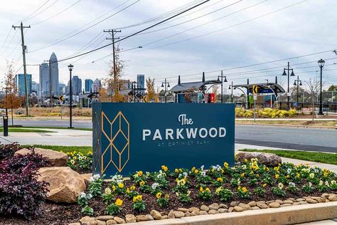 The Parkwood - Hardman Signs Neighborhood Signage, Monument Signage, Company Signage, Monument Signs, Commercial Signs, Entrance Gates Design, Outdoor Buildings, Design Installation, Garage Signs