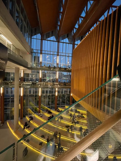 Ubc study spot, vancouver, the nest, university of british columbia, study, exam season, studying tips, quiet spaces ubc, ubc aesthetic, yellow stairs, ubc big stairs, student life, AMS Columbia Uni, Yellow Stairs, Study Exam, Exam Season, Lund University, Studying Tips, Study In Canada, Aesthetic Yellow, School Interior