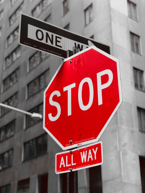 Stop Sign Photography, One Way Sign Aesthetic, Street Sign Photography, Stop Signs Painted, Traffic Sign Aesthetic, Road Signs Aesthetic, Stop Sign Aesthetic, Street Signs Photography, Signs Photography