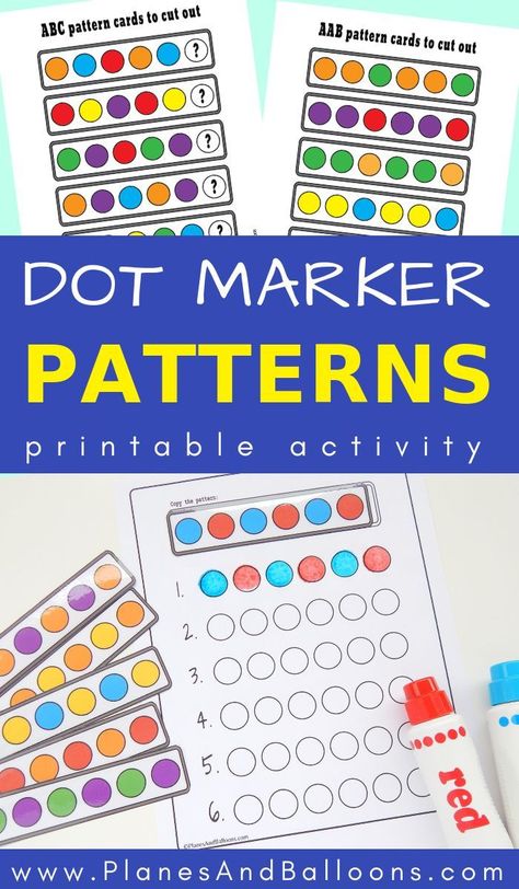 Free printable patterns activity for preschool and kindergarten. Fun pattern worksheets for preschoolers. #prek #preschool #kindergarten #math Building Binder, Marker Patterns, Blocks Activities, Ab Pattern Worksheet, Preschool Pattern Worksheets, Tk Classroom, Preschool Planner, Pattern Worksheets For Kindergarten, Patterning Kindergarten