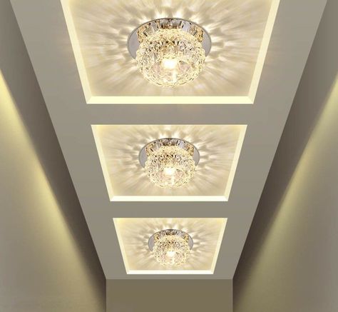 Zoomer Lights In Hall, Fancy Ceiling Lights, Fancy Ceiling, Flat House Design, Hallway Ceiling, Office Table Design, Recessed Lights, Pop False Ceiling Design, Hall Lighting